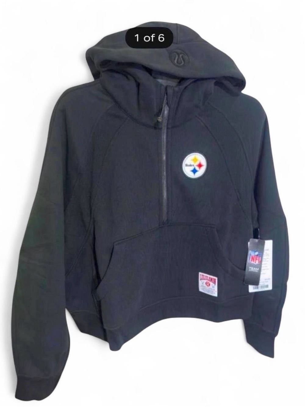 "NWT Black🔥Lululemon x NFL Pittsburgh Steelers Scuba Oversized Half-Zip Hoodie